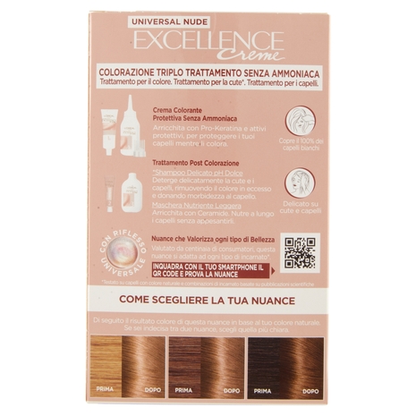 L'Oreal Paris Colorazione permanente senza ammoniaca, Riflesso Universale, Biondo 7U